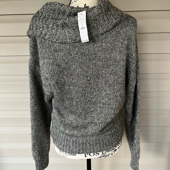 WHBM $99 Zip Neck Dolman Sleeve Pullover - Picture 5 of 10